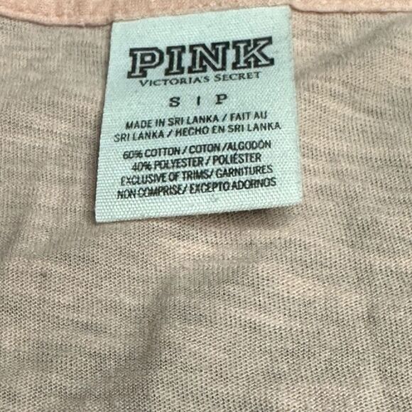 PINK VICTORIA’S SECRET Women’s Peach V-Neck Short Sleeve T-Shirt Size Small - Picture 3 of 4